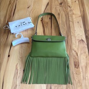 Coach Green Crossbody Bag with Fringe